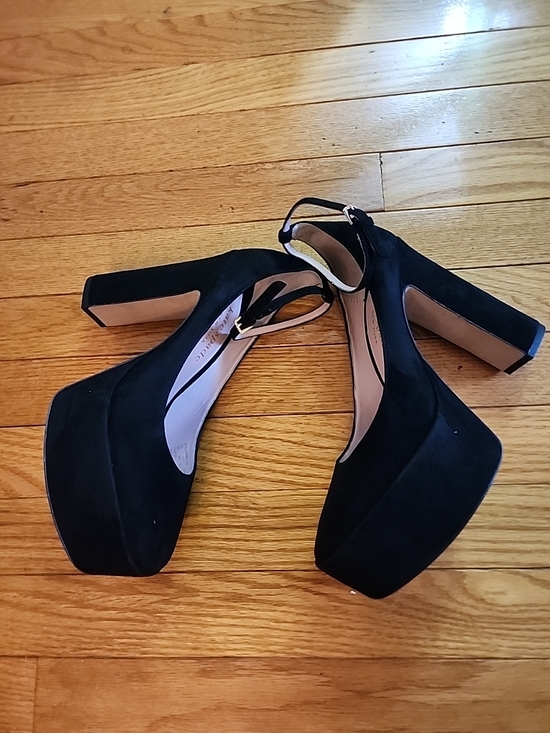 Kate Spade Gia Black Platform Ankle-Strap High Heels